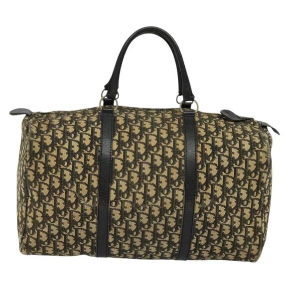 DIOR Trotter Canvas Boston Bag Navy Gold - Picture 3 of 12